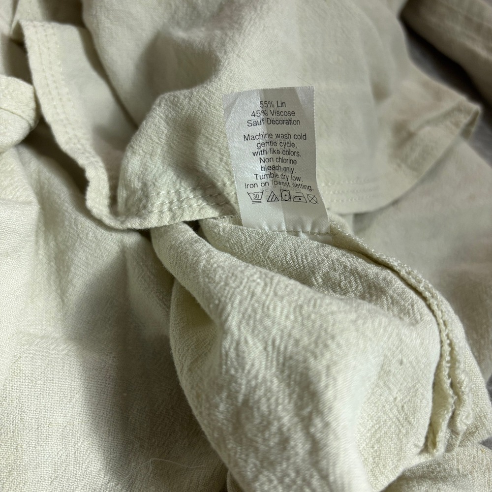 Madewell Women's size Medium Embroidered Belted Tunic Dress Linen Boho Peasant - Picture 10 of 10